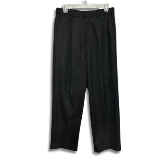 Topman Dress Pants Regular Fit Belt Waist Back Pockets Classic Black M 32 NWOT - Picture 1 of 9